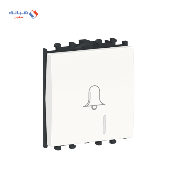شنايدر  مفتاح جرس عريض بلمبة - ابيض